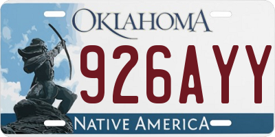 OK license plate 926AYY