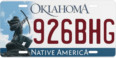 OK license plate 926BHG