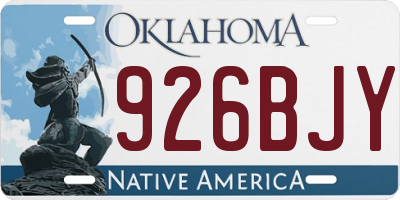 OK license plate 926BJY