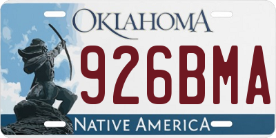OK license plate 926BMA