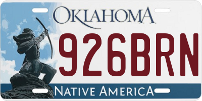 OK license plate 926BRN