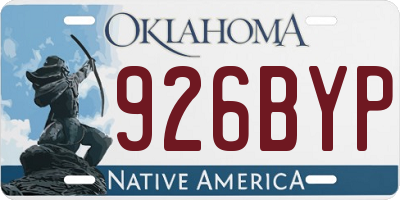 OK license plate 926BYP