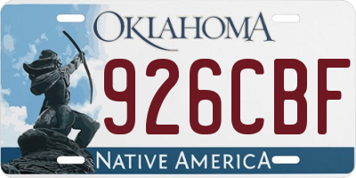 OK license plate 926CBF