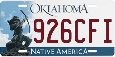 OK license plate 926CFI
