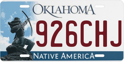 OK license plate 926CHJ