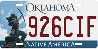 OK license plate 926CIF