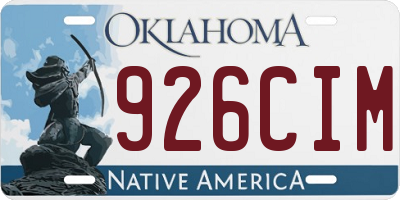 OK license plate 926CIM