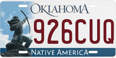 OK license plate 926CUQ