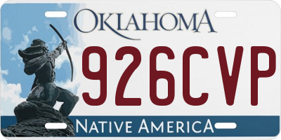 OK license plate 926CVP