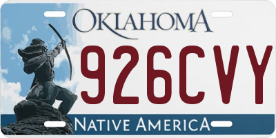 OK license plate 926CVY