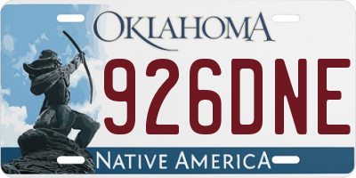 OK license plate 926DNE