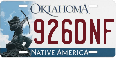 OK license plate 926DNF