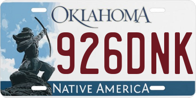 OK license plate 926DNK