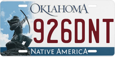 OK license plate 926DNT