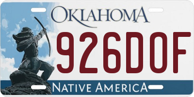 OK license plate 926DOF