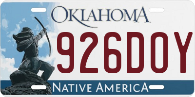 OK license plate 926DOY