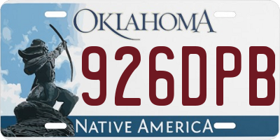 OK license plate 926DPB