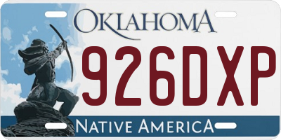 OK license plate 926DXP