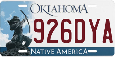 OK license plate 926DYA