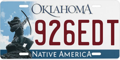 OK license plate 926EDT