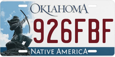 OK license plate 926FBF