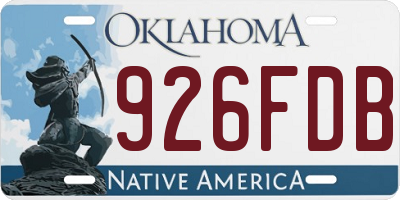 OK license plate 926FDB