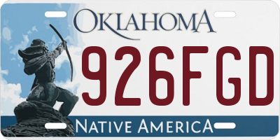 OK license plate 926FGD