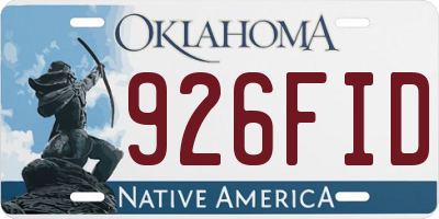OK license plate 926FID
