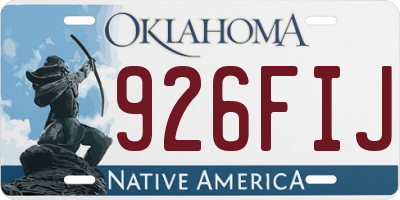 OK license plate 926FIJ