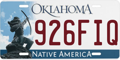 OK license plate 926FIQ