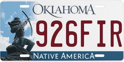 OK license plate 926FIR