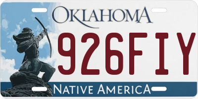 OK license plate 926FIY