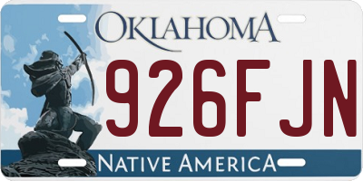 OK license plate 926FJN