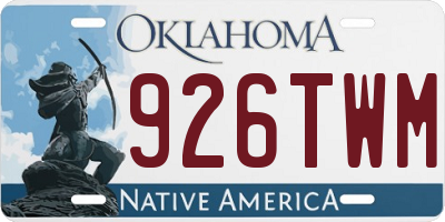 OK license plate 926TWM