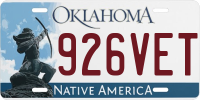 OK license plate 926VET