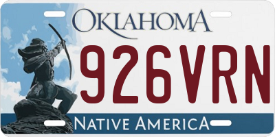 OK license plate 926VRN