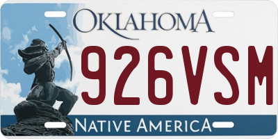 OK license plate 926VSM
