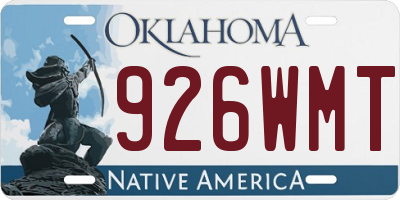 OK license plate 926WMT