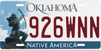 OK license plate 926WNN