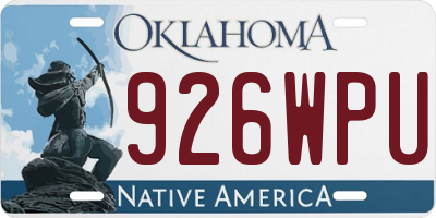 OK license plate 926WPU
