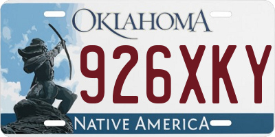 OK license plate 926XKY