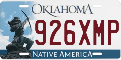 OK license plate 926XMP