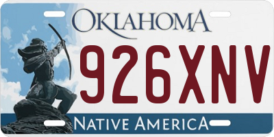 OK license plate 926XNV