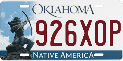 OK license plate 926XOP