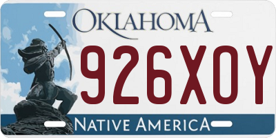OK license plate 926XOY