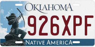 OK license plate 926XPF