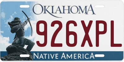 OK license plate 926XPL