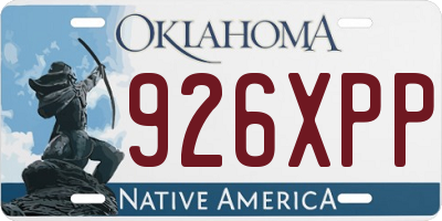 OK license plate 926XPP