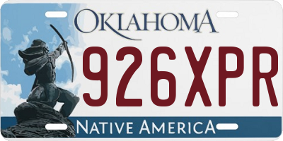 OK license plate 926XPR
