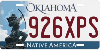 OK license plate 926XPS